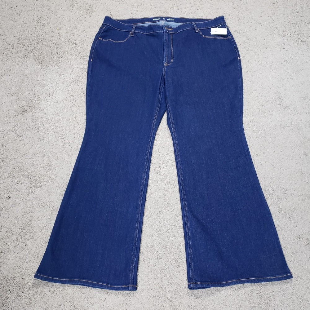 Old Navy Wow Flare Jeans Womens Plus 22 Short Dark Wash High Rise Denim